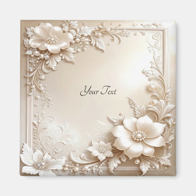 Imã Ivory Flowers Magnet (Frente)