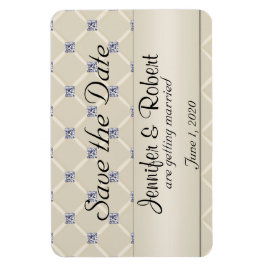 Ímã Ivory Quilted Bling Posh Wedding Salvar Data