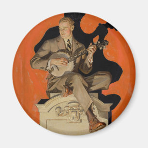 Imã J.C. Leyendecker Tocador de Banjo 1920 Arte Art Dé