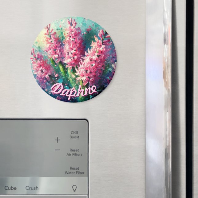Imã Jacintos Rosa Personalizados Jacinto Floral (In Situ (Fridge))