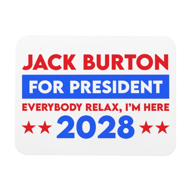 Ímã Jack Burton Para Presidente 2028 (Horizontal)