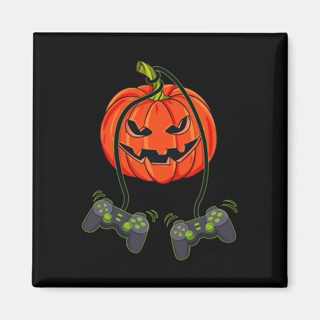 Imã Jack O Lantern Video Gamer Controla Halloween B (Frente)