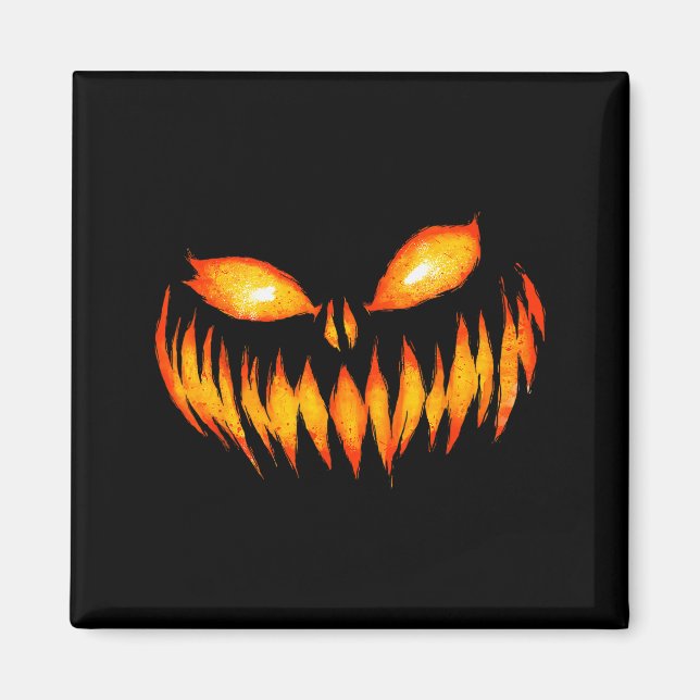 Imã Jack O Lantern Y Carved Pumpkin Face Halloween Cos (Frente)