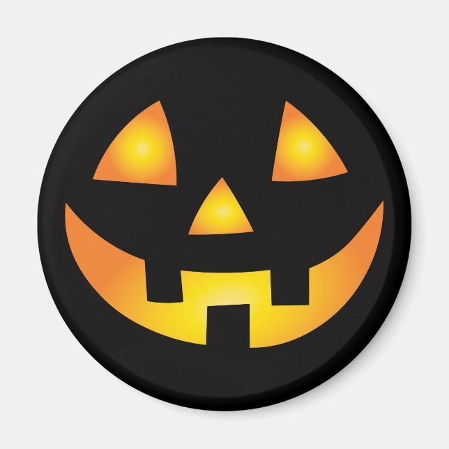 Imã Jack O Lanterna Assustador Pumpkin Rosto Halloween (Frente)
