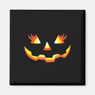 Imã Jack O Lanterna Face Pumpkin Eyelashes Halloween C
