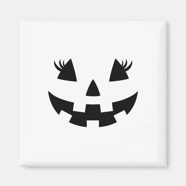 Imã Jack O Lanterna Face Pumpkin Eyelashes Hallowen Co (Frente)
