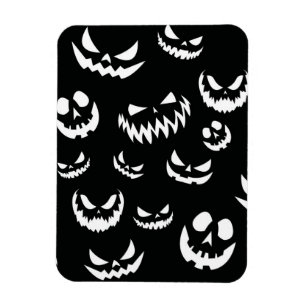 Ímã Jack O Lanterna Pumpkin Rosto Preto e Branco