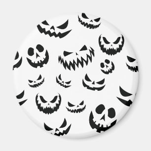 Imã Jack O Lanterna Pumpkin Rosto Preto e Branco