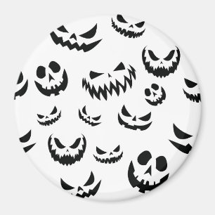 Imã Jack O Lanterna Pumpkin Rosto Preto e Branco