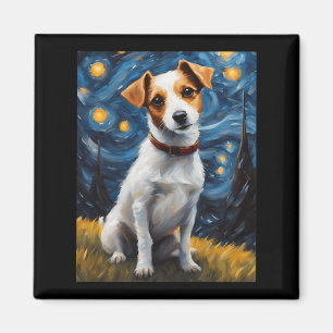 Imã Jack Russel com Impressão de pintura colar