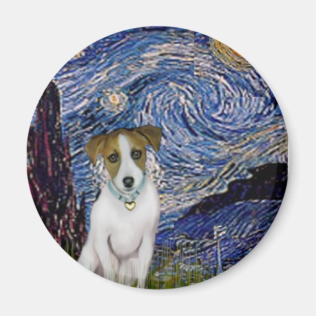 Imã Jack Russell 10 - Starry Night (Frente)