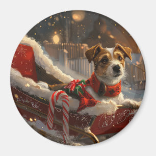 Imã Jack Russell Cachorro Natal Festivo