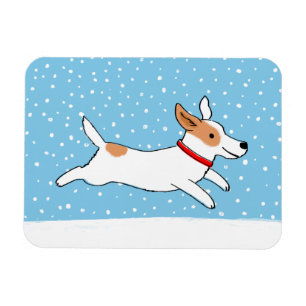 Ímã Jack Russell Terrier - cão feliz da neve do