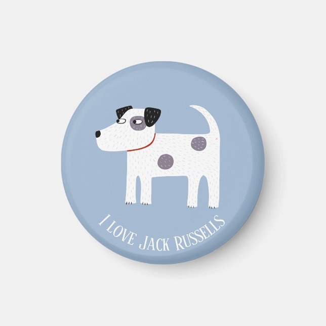 Imã Jack Russell Terrier Dog Texto Personalizado (Frente)