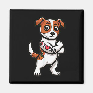 Imã Jack Russell Terrier I Love Pai Engraçado Dog Tatt