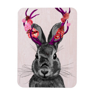 Ímã Jackalope com Antlers Rosa 2