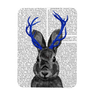 Ímã Jackalope com Blue Antlers