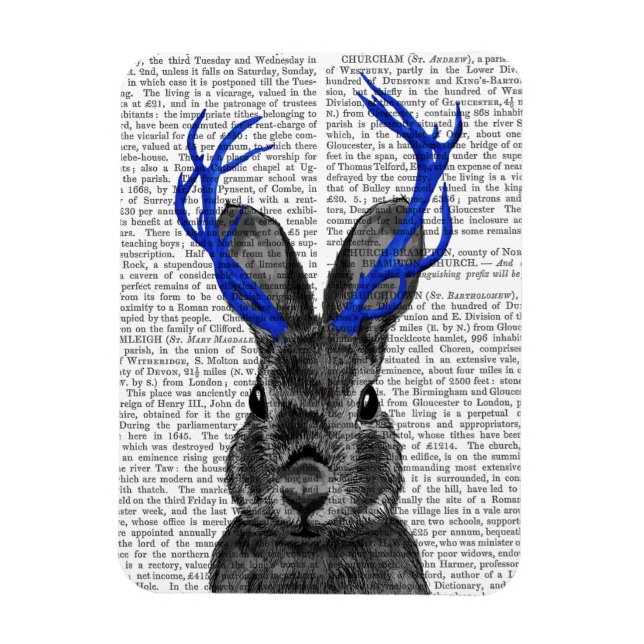 Ímã Jackalope com os Blue Antlers (Vertical)