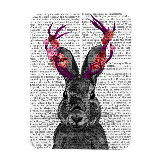 Ímã Jackalope com traficantes cor-de-rosa (Vertical)