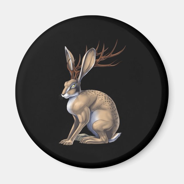 Imã Jackalope Cryptid Animal (Frente)
