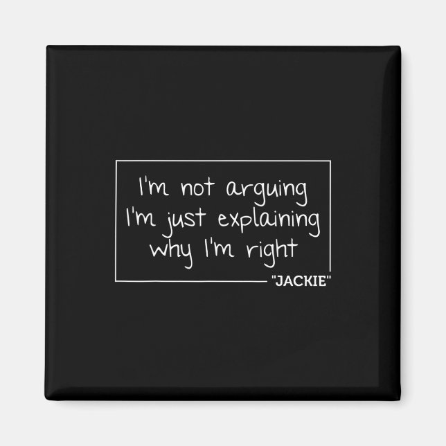 Imã Jackie Cotação Personalizada Nome Funny Birthday G (Frente)