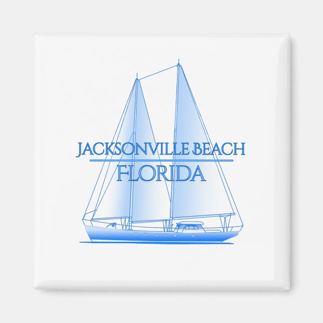 Imã Jacksonville Beach Coastal Sailer Náutico (Frente)