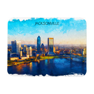 Ímã Jacksonville Florida Skyline Panorama View