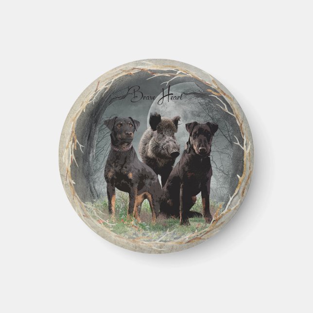 Imã Jagdterrier, brava tapeçaria cardíaca poster acríl (Frente)