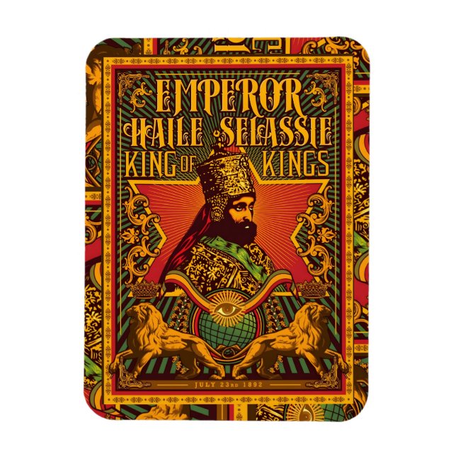 Ímã Jah Rastafari Selassie Rasta Reggae Afrika Roots (Vertical)