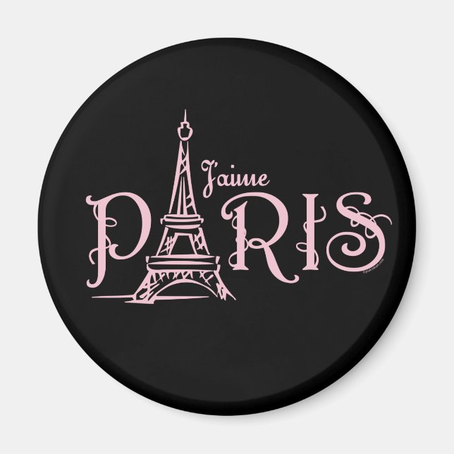 Imã J'aime Paris (Escuro) Magnet (Frente)