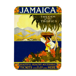 Ímã Jamaica a gema do poster de viagens 1910 dos