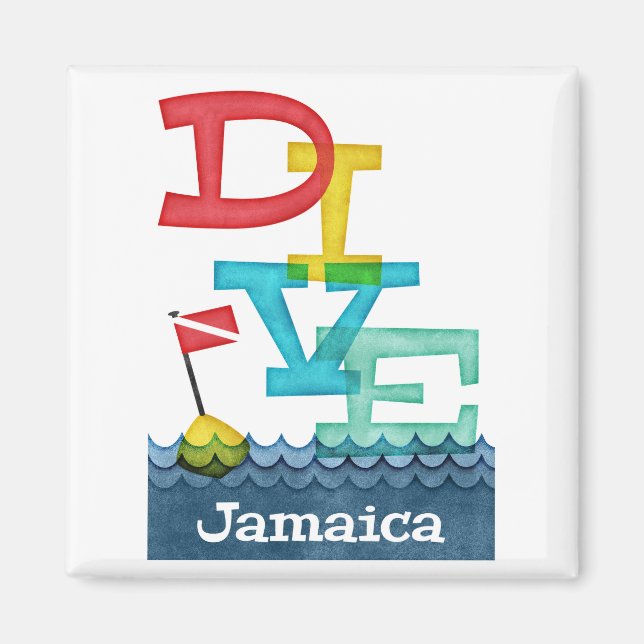 Imã Jamaica Dive - Scuba Colorida (Frente)