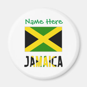 Imã Jamaica Jamaican Flag Green Personalization Round
