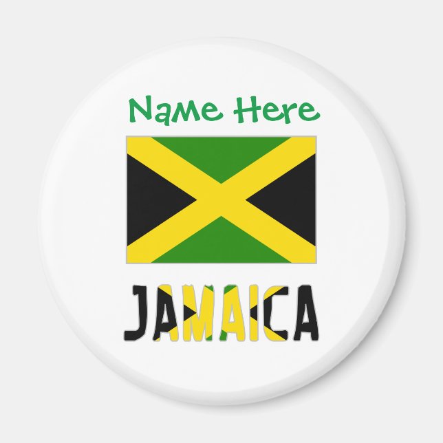 Imã Jamaica Jamaican Flag Green Personalization Round (Frente)
