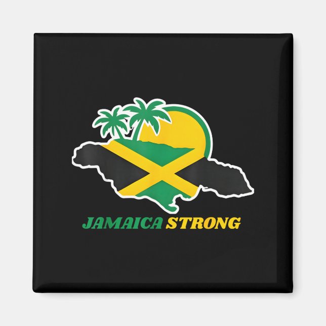 Imã Jamaica Strong I Love Jamaican Flag Heart Women Me (Frente)