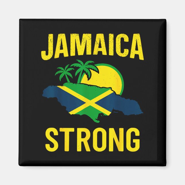 Imã Jamaica Strong I Love Jamaican Flag Heart Women Me (Frente)
