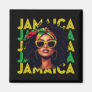 Imã Jamaican Girl Flag, mulher jamaicana orgulhosa