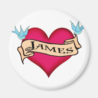 Imã James - T-shirts e presentes de tatuagem cardíaca