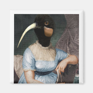 Imã Jane Austen com cabeça de pássaro