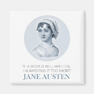 Imã Jane Austen Retrato e Citação na Leitura