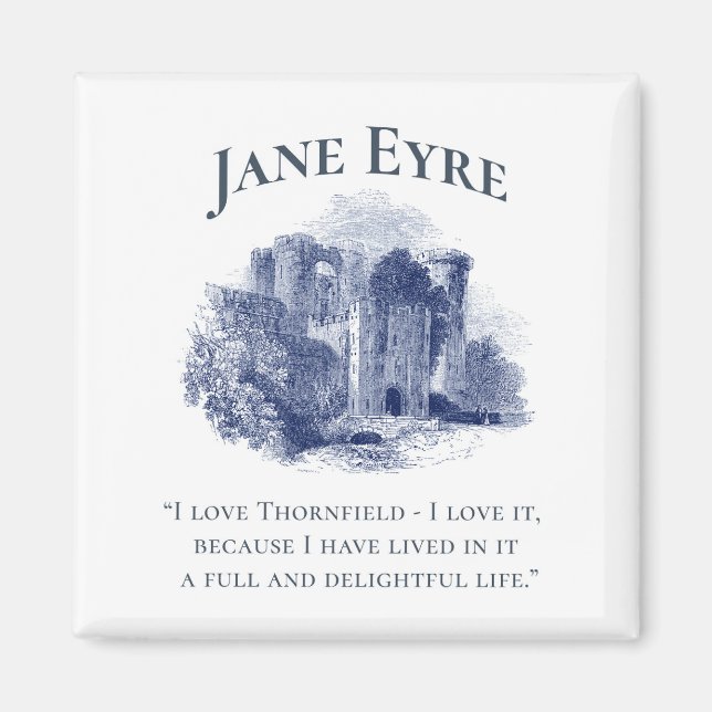Imã Jane Eyre - I Love Thornfield - Castle Square (Frente)