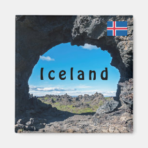 Imã Janela de lava em Dimmuborgir, área de Myvatn - Is