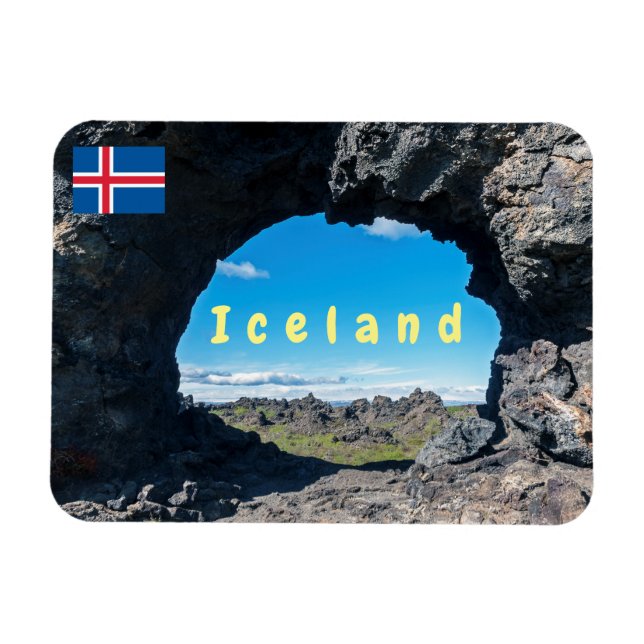 Ímã Janela de lava em Dimmuborgir, região de Myvatn -  (Horizontal)
