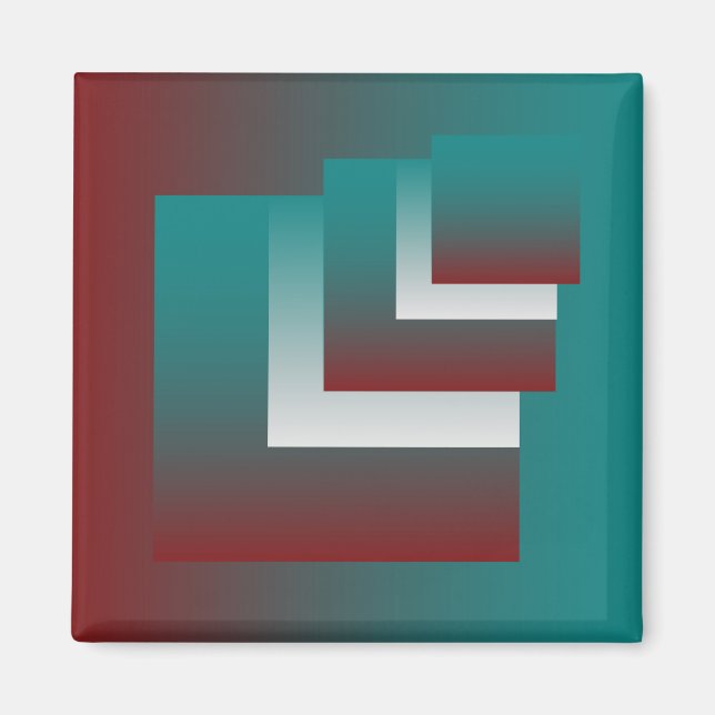 Imã Janelas em branco teal burgundy (Frente)