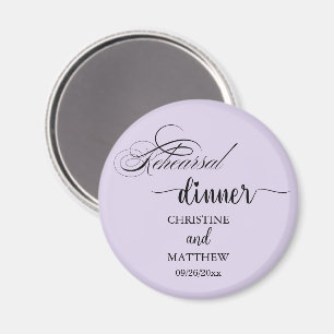 Imã Jantar de Ensaios Caligrafia Elegante Roxo Claro