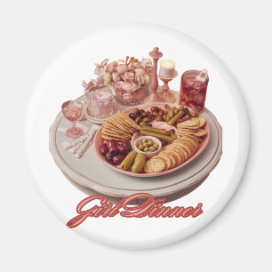 Imã Jantar de Menina Ilustração de Prato de Lanche Bon