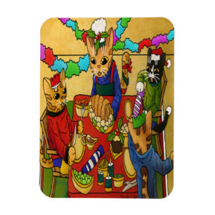 Ímã Janto de Natal britânico Cats Magnet