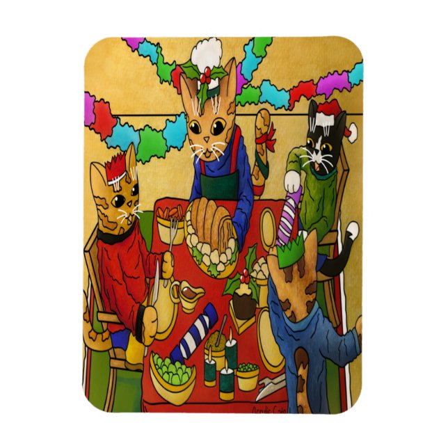 Ímã Janto de Natal britânico Cats Magnet (Vertical)