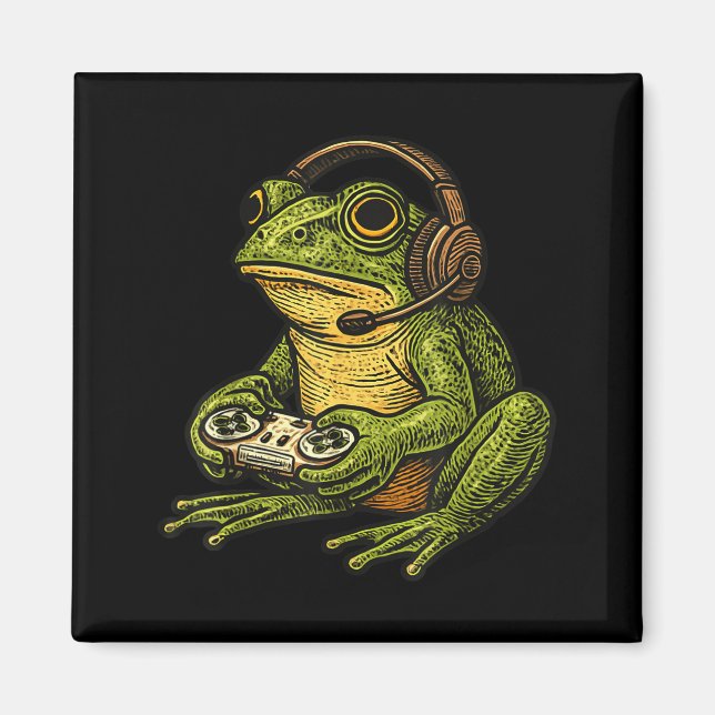 Imã Japanese Gamer Frog Art Men Women Boys Funny Vinta (Frente)
