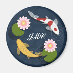 Imã Japanese Koi Fish Pond Monogram